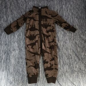 Carter's Brown Dinosaur Print Footie Pajamas